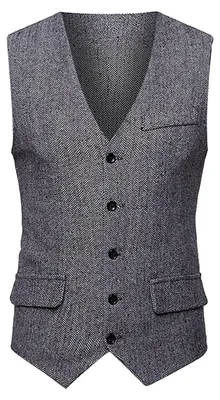 Produktbild von Slim Fit Herrenweste für den Sommer mit V-Ausschnitt