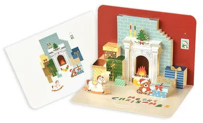 Produktbild von 3D-Weihnachtskarten, 6 Pop-up-Weihnachtskarten mit Umschlägen für Weihnachten, Feiertage, Neujahr und als Weihnachtsgeschenk