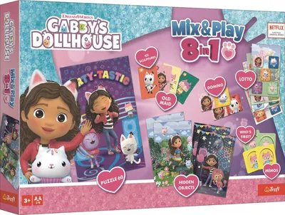 Immagine prodotto di Set di giochi da tavolo 8 in 1 Mix & Play per la casa delle bambole di Gabby