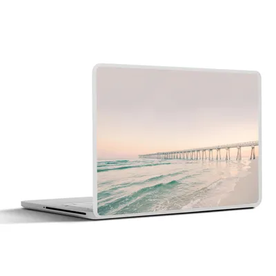 Produktbild von MuchoWow® Laptop Aufkleber Sticker Cover Meer - Strand - Brücke - Natur - Sonnenuntergang 40x30 cm - Laptop Dekoration - Selbstklebend