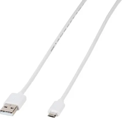 Produktbild von ViVanco™PBMUSBVVW, 1 m, USB A, Micro-USB B, USB 2.0, Weiß