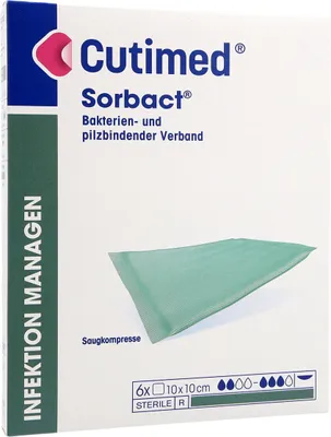 Produktbild von Cutimed Sorbact Saugkompressen 10x10 cm 6 St