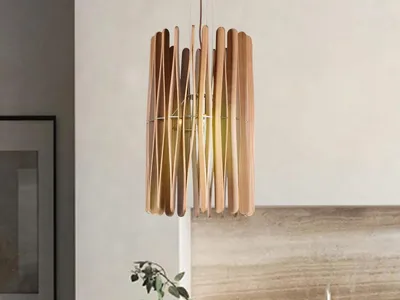 Productafbeelding van Hanglamp van massief hout, E27 / 380 - WRE051