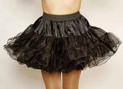 Produktbild von Petticoat Softtüll, 3-lagig, schwarz mit schwarzer Drahtkante