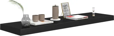 Obrázok produktu pre Plávajúca nástenná polica, čierna 90x23,5x3,8 cm, MDF