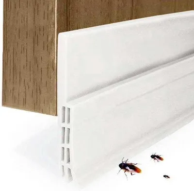 Obrázok produktu pre Nastaviteľné zarážky na dvere – Samolepiaca páska na dvere – Biela – 100 cm x 5 cm – Páska na dvere
