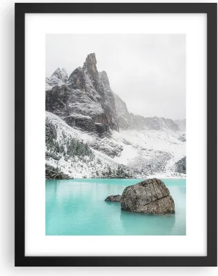 Produktbild von Gerahmtes Poster - Schwarzer Rahmen - Berge See Schnee - 30x40 cm - Wand Bild - Wanddeko - Wandbilder - Kunstposter - Wandposter - Bilderrahmen - Bilder - Kunstdruck - Wanddekoration - P2BPA30x40-4377