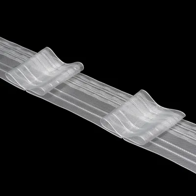 Image de Bande pour rideaux, 50 mètres, plissée transparente, 80 mm, rapport 1:2.0, bande froncée, bande plissée