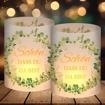 Productafbeelding van 12 Eukalyptus Windlichten voor Tafelversiering bij Feesten