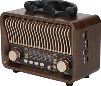 Obrázek produktu pro Retro Vintage rádio Přenosné AM FM SW rádio Bluetooth 5.4 1200mAh baterie s anténou Typ C AUX USB port