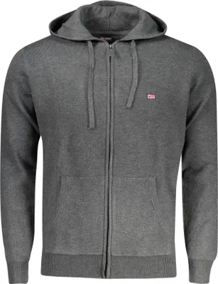 Produktbild von Stylischer Herren-Cardigan mit Kapuze in Grau - Ideal für jede Jahreszeit