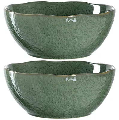 Keramikschalen 23,5 cm grün, 2er-Set, spülmaschinenfest