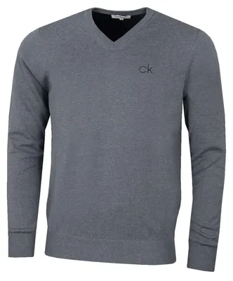 Produktbild von Calvin Klein Golf Herren V-Ausschnitt-Tour Sweater - Grau Marl - XXL