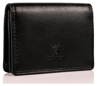 Produktbild von Visitenkartenetui aus Leder mit RFID-Schutz | Kartenhülle und Visitenkartenhalter in Geschenk-Box | Karten-Portemonnaie zur Aufbewahrung von Visitenkarten in Schwarz