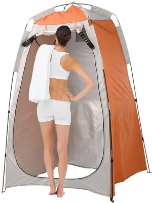 Produktbild von Famanu Tragbare Stranddusche und Toilettenzelt - Orange