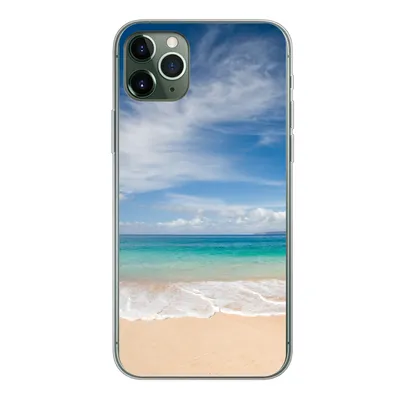 Produktbild von MuchoWow® Handyhülle Schutzhülle Hülle für iPhone 11 Pro Max Ein tropischer Strand auf Hawaii, an dem die Wellen an Land gespült werden Silikon Softcase Handy Hülle - Schutz