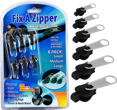 Produktbild von Clip-on-Reißverschlussschieber, Reißverschluss-Reparaturset für Kleidung, Taschen, Jacken, Zelte und Gepäck