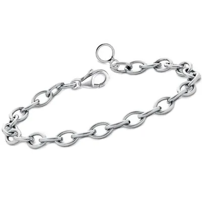 Bettelarmband 925 Echtsilber für Charms I Frauen Herren Gliederarmband 22 cm