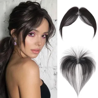 Produktbild von Clip-in Pony Echthaar Mittelscheitel Naturschwarz 10.5g