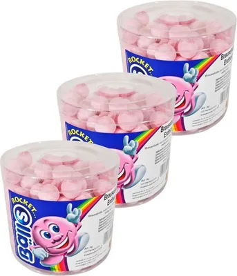 Produktbild von Rocket Balls Brausebälle Erdbeere 200 Stk. in der Dose Hartkaramelle mit Brause