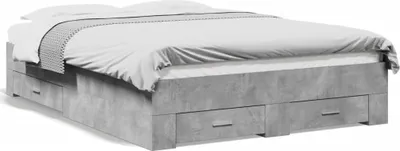 Immagine prodotto di vidaXL Struttura letto con cassetti grigio cemento 140x190 cm materiale a base di legno