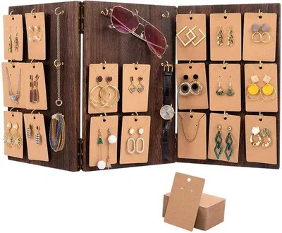 Produktbild von Holz Schmuckständer 3-seitig braun mit 27 Haken