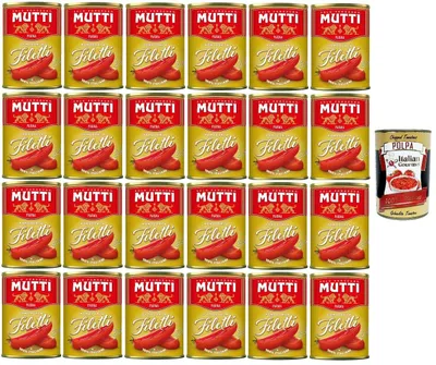 Produktbild von 24x Mutti Filetti - Tomaten, Italien 400g Dose+ Italian Gourmet polpa 400g