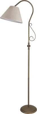 Produktbild von Stehleuchte Echt-Messing Stoff 190 cm hoch in Bronze Antik matt Weiß E27 Rustikal