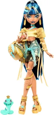 Produktbild von Monster High Cleo de Nile Modepuppe mit Tier Hissette und Accessoires, Modepuppe, 4 Jahr(e), 150 mm, 250 g