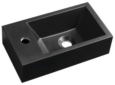 Produktbild von Sapho AMAROK Gussmarmor-Waschtisch 40x22cm, links, schwarz matt