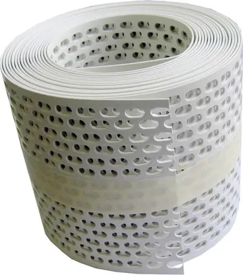 Produktbild von Traufgitter 100 mm, weiß - Rolle a 5 m - Lüftungsband aus Hart-PVC - UV-stabilisiert
