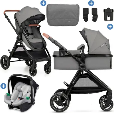Image de Kinderkraft Poussette 3en1 Esme / Poussette combinée, Kinderkraft:Moonlight Grey