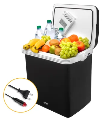 Produktbild von TZS First Austria - Kühlbox 32L elektrisch 12V 230V Anschluss für Auto & Steckdose - Thermoelektrisch - Schwarz