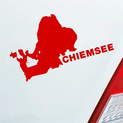 Produktbild von Auto Aufkleber Chiemsee See Deutschland Urlaub 10x6 cm Rot Sticker Heckscheibenaufkleber