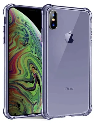 Immagine prodotto di Smartphonica iPhone X/Xs custodia in silicone antiurto trasparente con paraurti - blu scuro