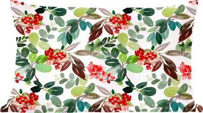 Produktbild von MuchoWow® Zierkissen Sofakissen Wohnzimmer Dekokissen 60x40 cm Beeren - Weihnachten - Aquarell - Kopfkissen - Polster mit Foto