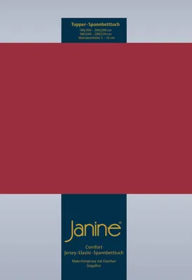 Produktbild von Janine Design Elastic-Jersey Spannbetttuch (für Box-Spring Betten) TOPPER 5001 Farbe granat Größe 200x200 cm