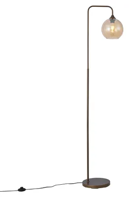 Produktbild von Art Deco Stehleuchte DunkelBronze mit Bernsteinfarbenem Glas Sandra
