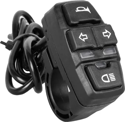 Produktbild von 3-in-1 E-Bike Scheinwerfer Blinker Hupenschalter Elektroroller Lenkerlampe Hupe Blinkersteuerung Multifunktions Motorrad Hupe Blinker Lichtschalter