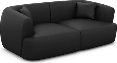 Produktbild von Kunstleder 2-Sitzer Couch Elvira Schwarz