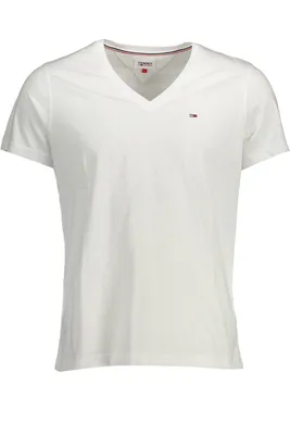 Produktbild von Tommy Jeans Herren Original V-Neck Jersey T-Shirt, Weiß XX-Large
