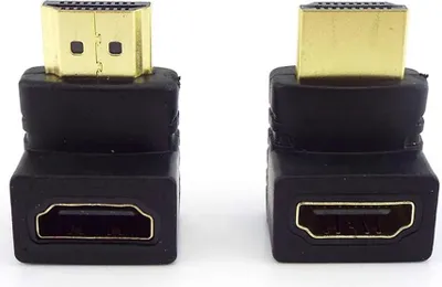 Produktbild von 2X HDMI Stecker zu HDMI Buchse HDMI 90° Grad Winkel Adapter HDMI Male to Female