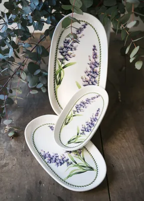 Image de Hermia Concept, PRC0010, lot de 2 assiettes, violet, 100 % CÉRAMIQUE, 26 x 14 x 2 cm