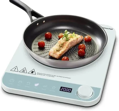 Produktbild von AMZCHEF Induktionskochplatte 2000 W, Einzel Induktionskochfeld mit 10 Stufen, Timer & Glaskeramik