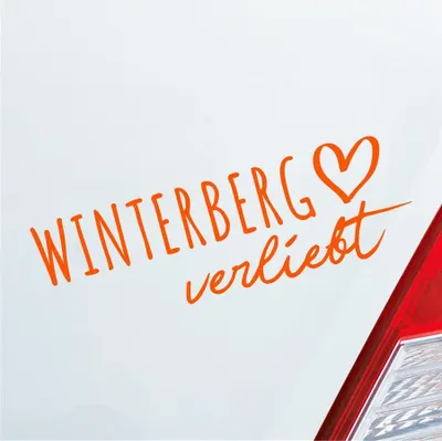 Produktbild von Auto Aufkleber Winterberg verliebt Herz Stadt Heimat Liebe Car 19x6 cm Orange Sticker Heckscheibenaufkleber