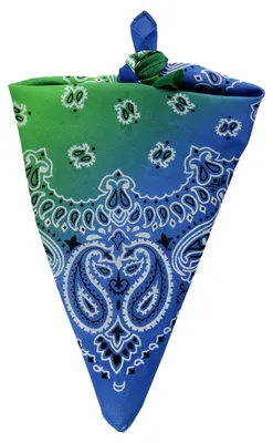 Produktbild von Bandana Tuch Paisley grün Farbverlauf quadratisches Kopftuch