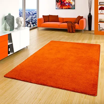 Produktbild von Hochflor Shaggy Teppich Palace Orange, Größe:200x300 cm