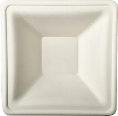 Produktbild von 12 Schalen, Zuckerrohr "pure" eckig 350 ml 4 cm x 16 cm x 16 cm weiss