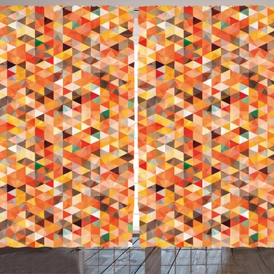 Produktbild von ARANDE Geometrisch Gardine, Abstrakt Triangle und Diamant Trippy Funky Motiv lebendige künstlerische Illustration Kunst, 280 x 245 cm, Mehrfarbig