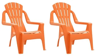 Image de Deux chaises de jardin pour enfants, couleur orange